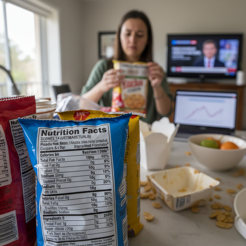 close up of nutrition labels